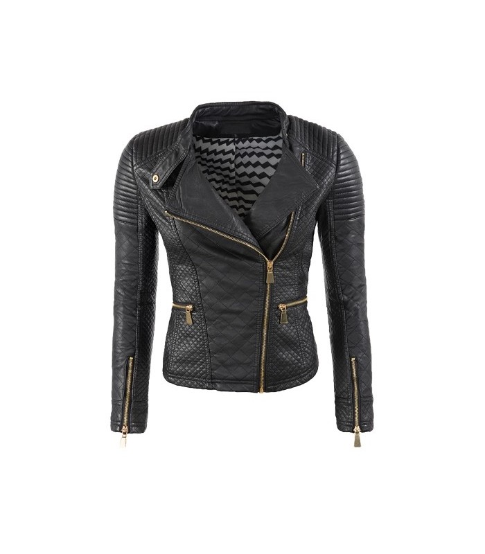 Designer Damen Kunstleder Jacke D-144