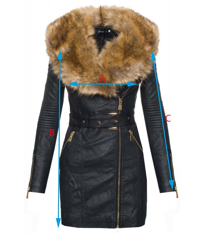 Damen kunstleder jacke übergangsjacke damen mantel fellkragen winterjacke