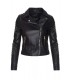 Kunstlederjacke damen biker jacke schwarz nieten jacke D-251