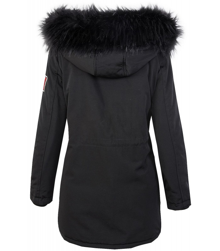 Damen Winterjacke Outdoor Jacke Schwarz Kunstfe