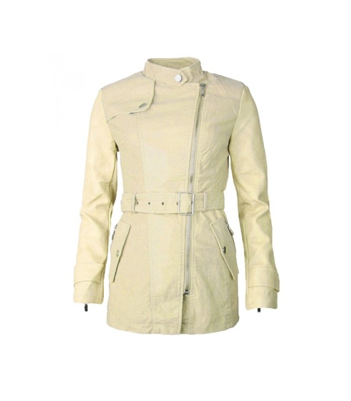 Damen Kunstleder Mantel Wildleder-Optik D-13