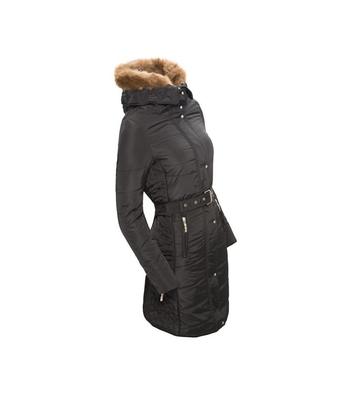 Damen Winter Mantel Steppjacke Kunstfell D-104