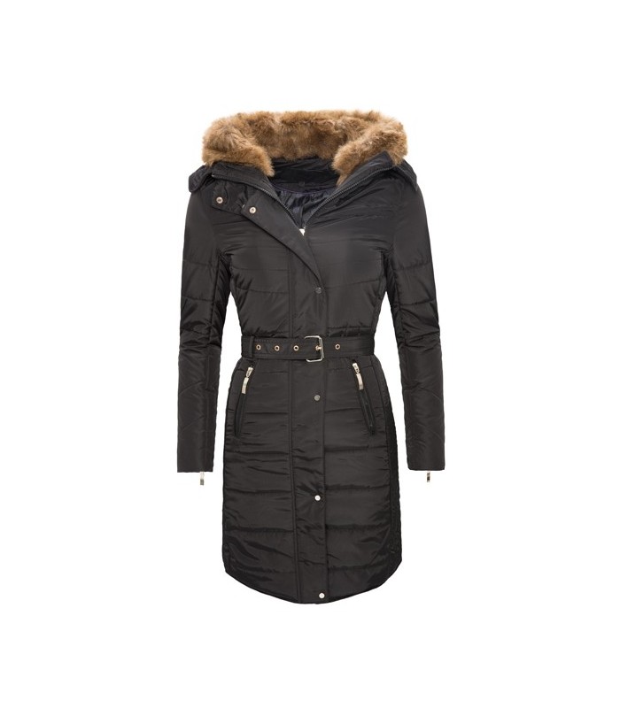 Damen Winter Mantel Steppjacke Kunstfell D-104