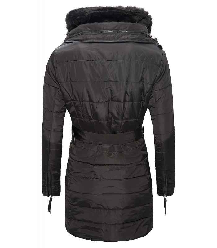 Damen Winter Mantel Steppjacke Schwarz D-106 