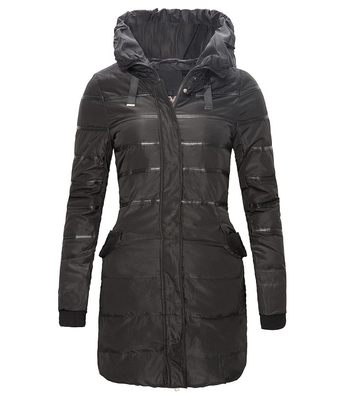 Damen Daunenjacke gesteppt Schwarz D-110