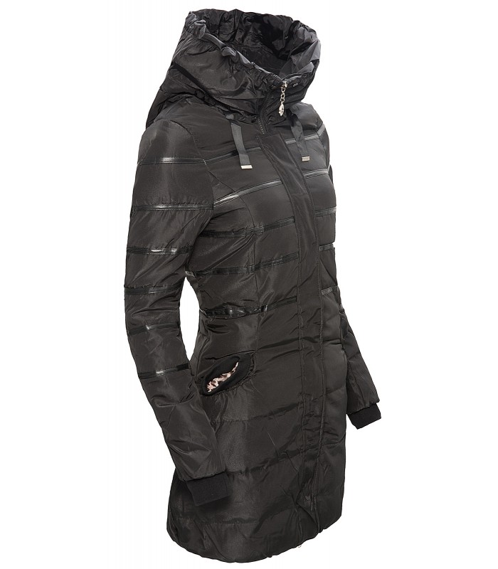 Damen Daunenjacke gesteppt Schwarz D-110