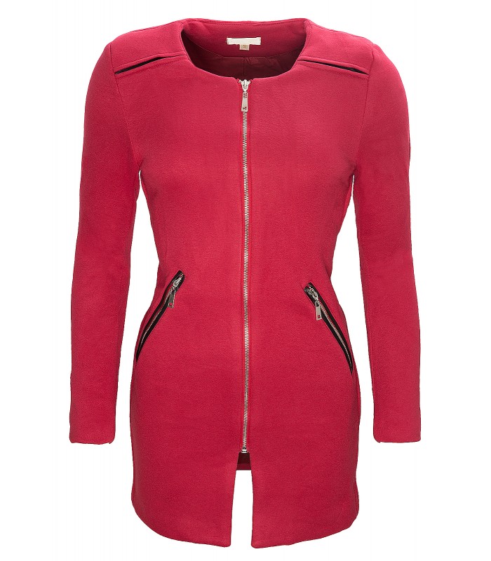 Damen Mantel Übergangsjacke Rundhalsausschnitt D-131 