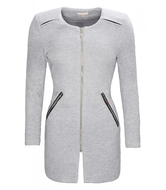 Damen Mantel Übergangsjacke Rundhalsausschnitt D-131 