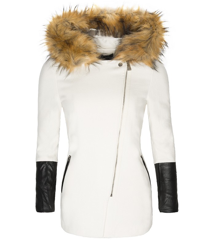 Damen Parka Jacke Wintermantel Kapuze Kunstpelz Damenjacke Wollmantel