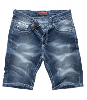 Rock Creek Herren Jeans Shorts Blau Dicke Nähte Weiss RC-2134