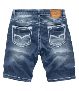 Rock Creek Herren Jeans Shorts Blau Dicke Nähte Weiss RC-2134
