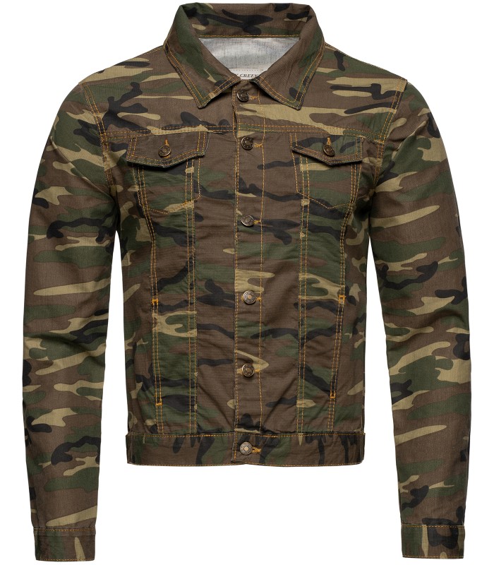 Rock Creek Herren Jeansjacke Army-Look Camouflage RC-2213