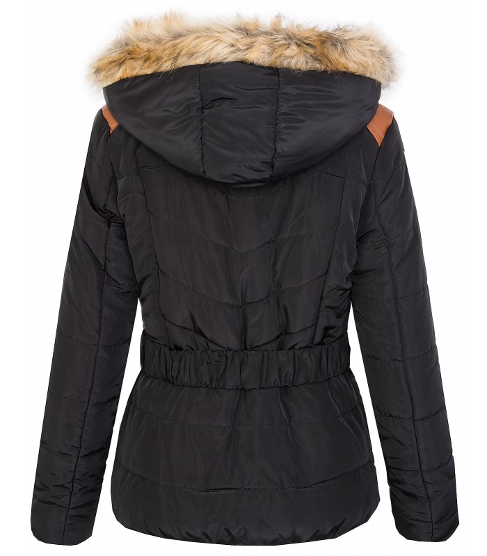 Damen Stepp Winter Jacke warm Damenjacke Kapuze Kunstfellkragen