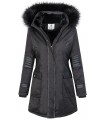 Damen Jacke Outdoor Jacke Mantel Parka Winterjacke Schwarz Gefüttert 