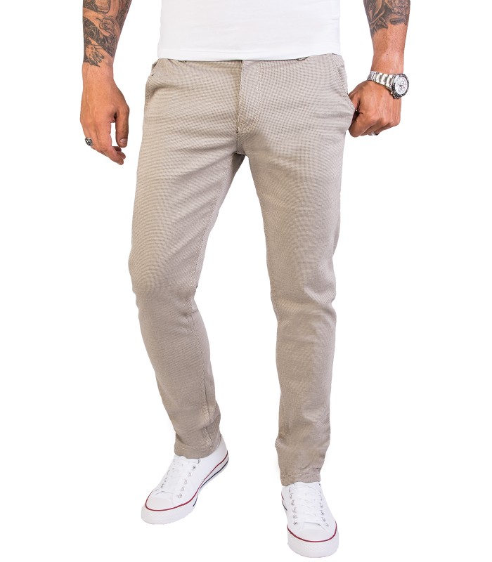 Rock Creek Herren Chino Hose Slim Fit mit Punktemuster RC-2154