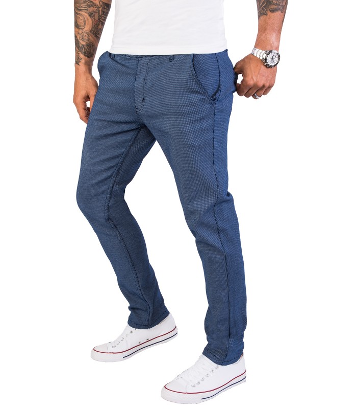Rock Creek Herren Chino Hose Slim Fit mit Punktemuster RC-2154