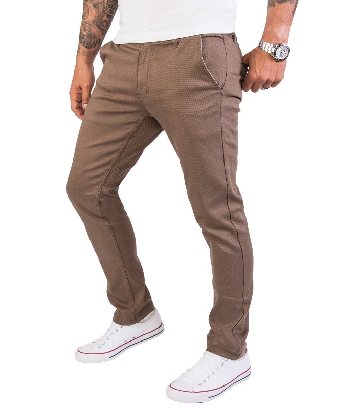 Rock Creek Herren Chino Hose Slim Fit mit Punktemuster RC-2154