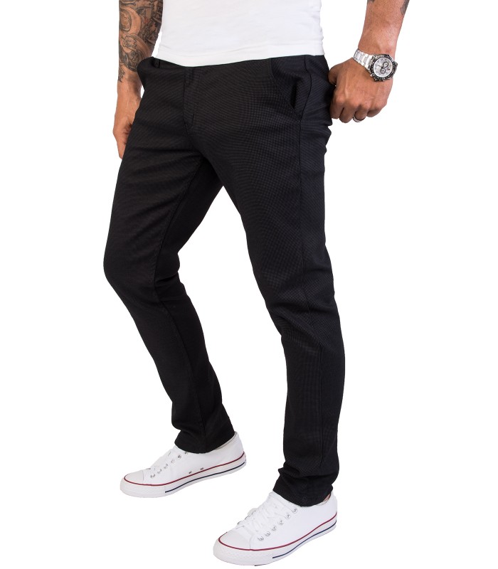 Rock Creek Herren Chino Hose Slim Fit mit Punktemuster RC-2154