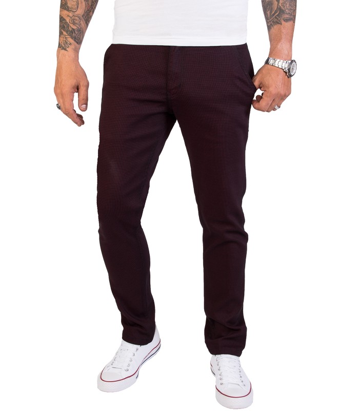 Rock Creek Herren Chino Hose Slim Fit mit Punktemuster RC-2154