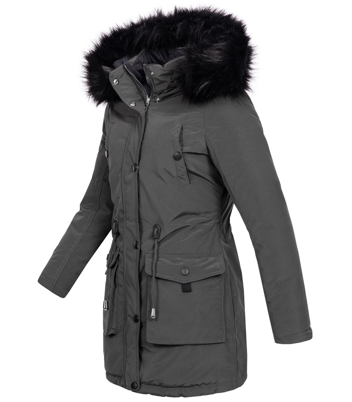 Damen Winter Jacke Parka mit Kapuze Wende-Steppjacke D-428