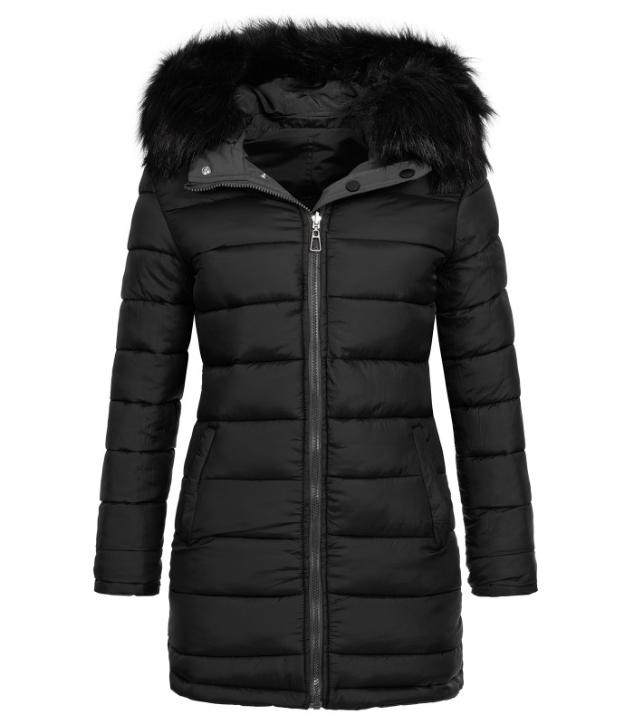 Damen Winter Jacke Parka mit Kapuze Wende-Steppjacke D-428