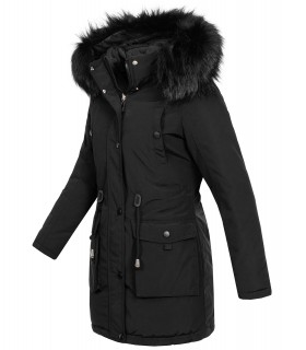 Damen Winter Jacke Parka mit Kapuze Wende-Steppjacke D-428