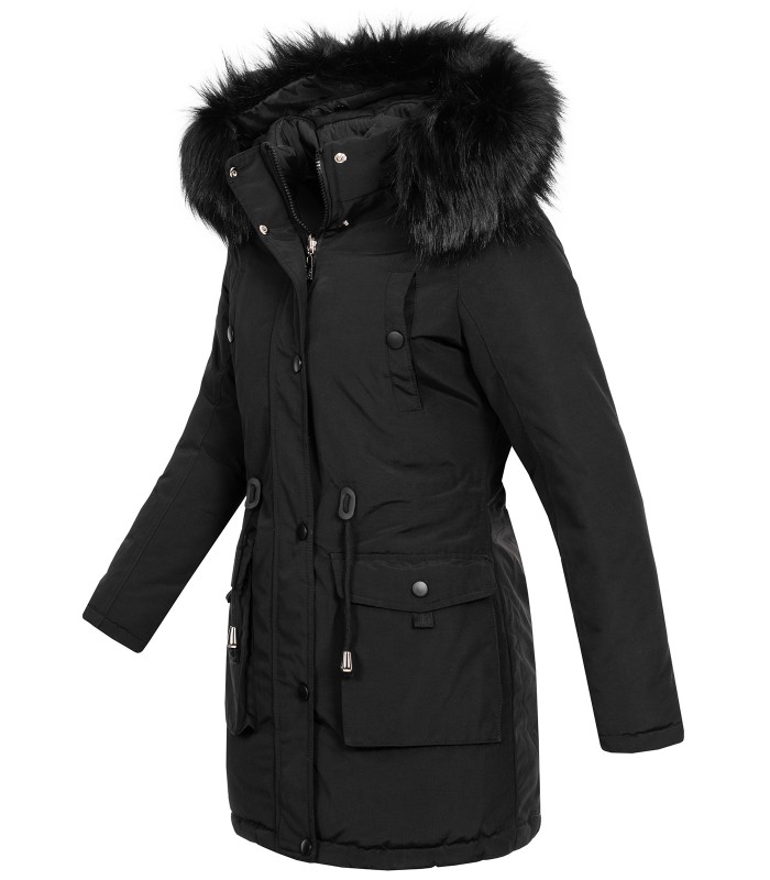Damen Winter Jacke Parka mit Kapuze Wende-Steppjacke D-428