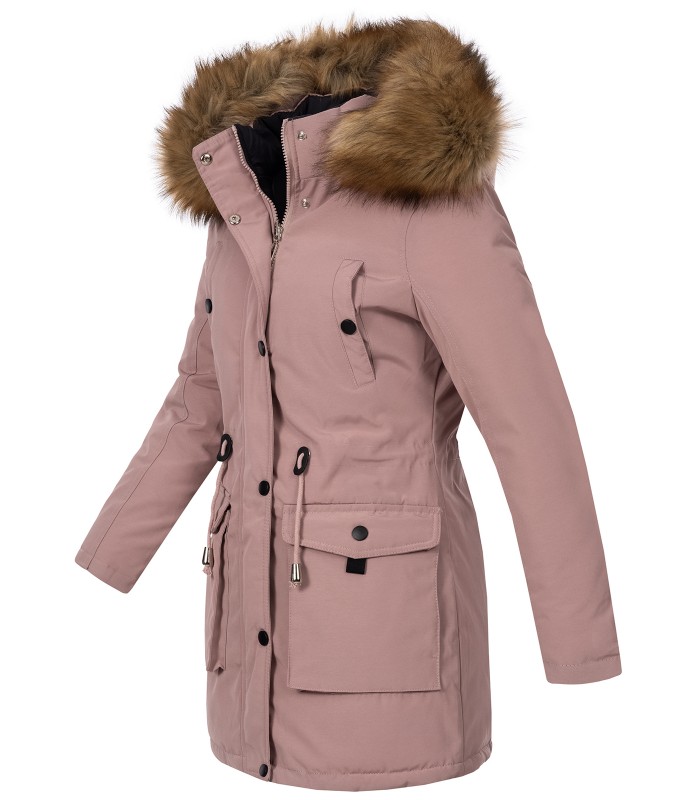 Damen Winter Jacke Parka mit Kapuze Wende-Steppjacke D-428
