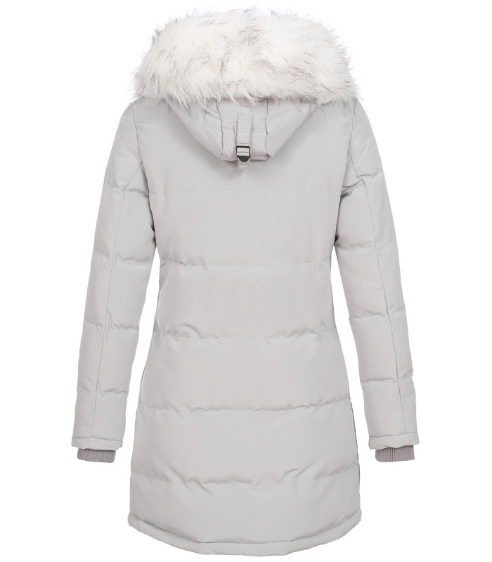 Damen Winterjacke gesteppter Parka mit Kunstfellkragen D-429