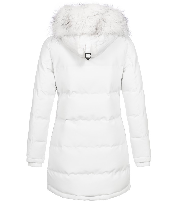 Damen Winterjacke gesteppter Parka mit Kunstfellkragen D-429