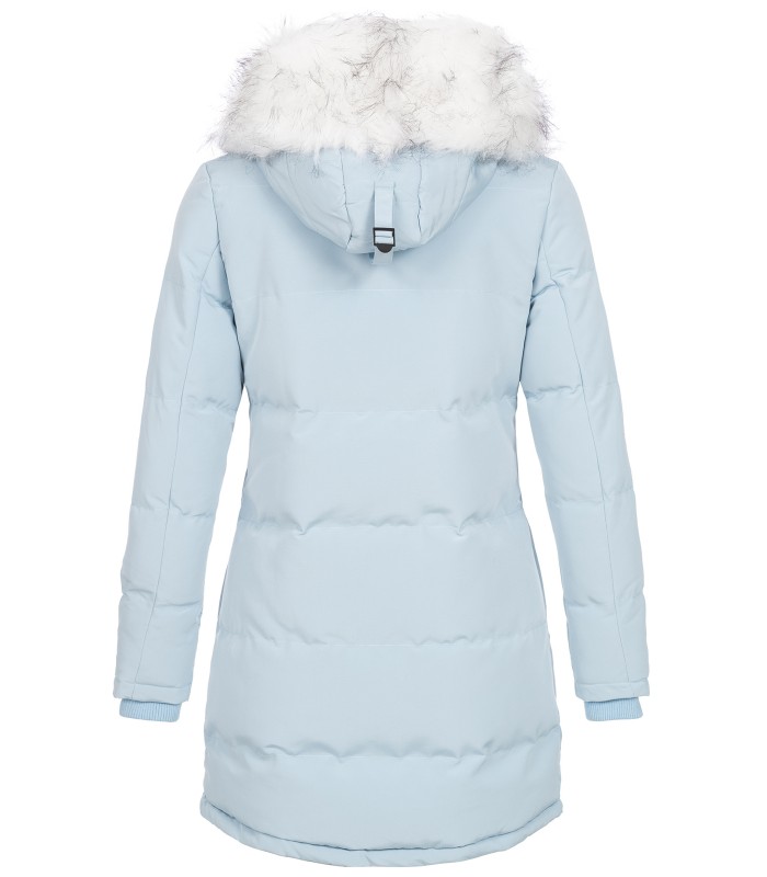 Damen Winterjacke gesteppter Parka mit Kunstfellkragen D-429