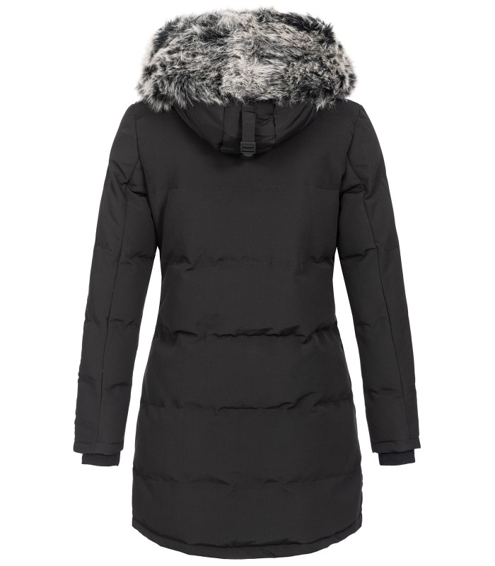 Damen Winterjacke gesteppter Parka mit Kunstfellkragen D-429