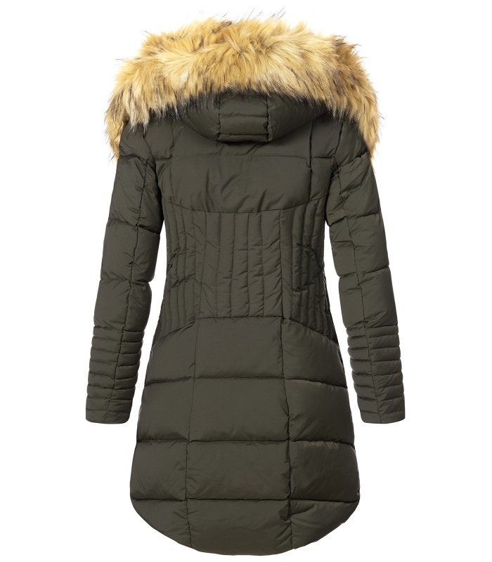 Damen Winter Jacke Steppmantel mit Kunstfellkragen D-434