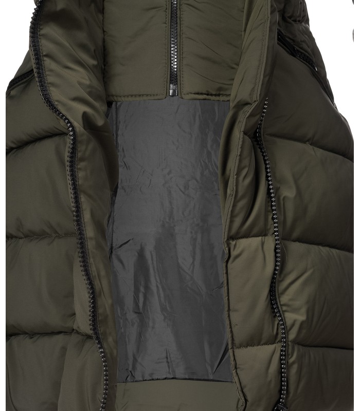 Damen Winter Jacke Steppmantel mit Kunstfellkragen D-434