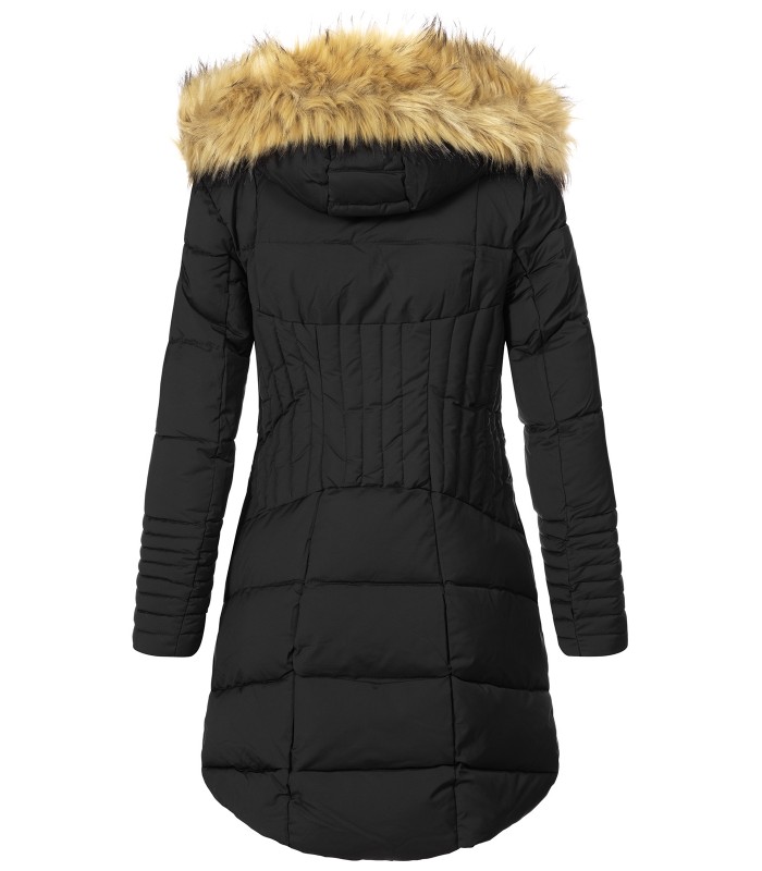 Damen Winter Jacke Steppmantel mit Kunstfellkragen D-434
