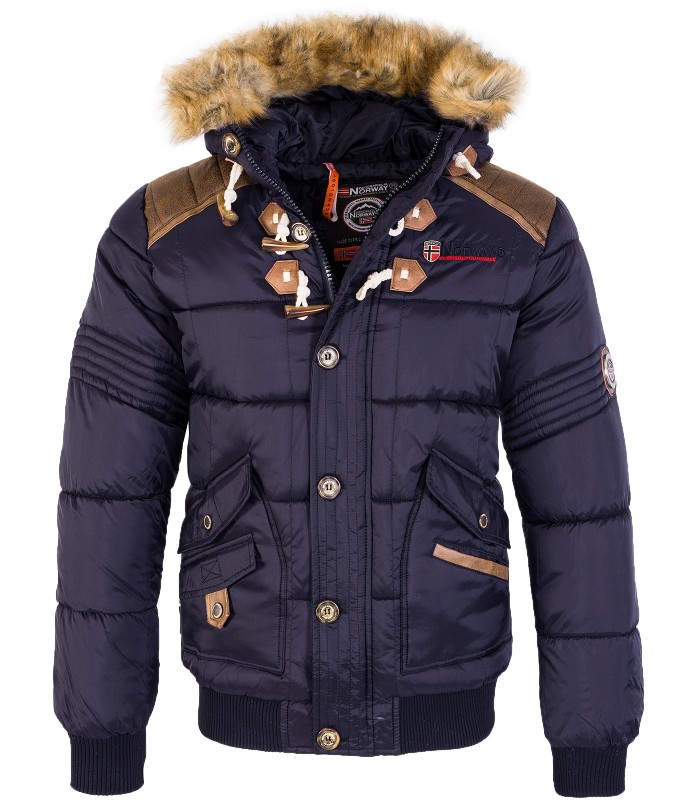 Geographical Norway Herren Winter Jacke Kunstfellkragen H-216