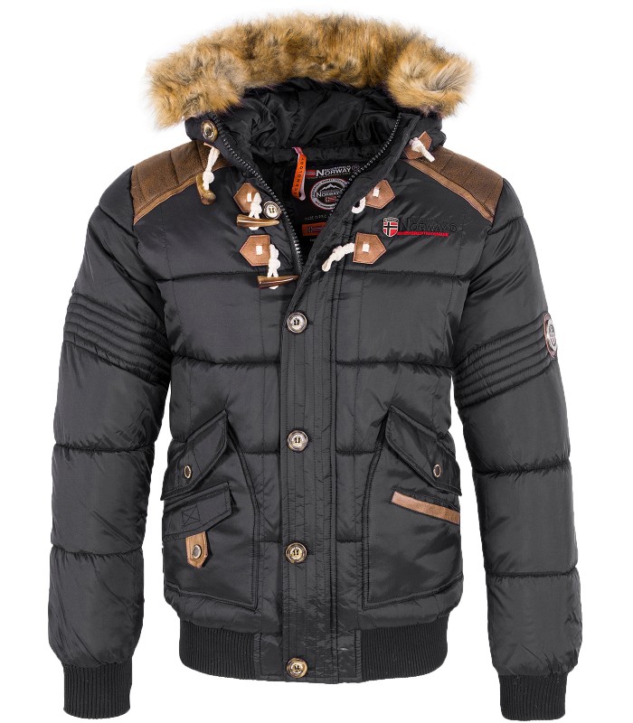 Geographical Norway Herren Winter Jacke Kunstfellkragen H-216