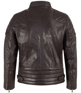 Rock Creek Herren Lederjacke Kragen mit Druckknopfverschluss H-180