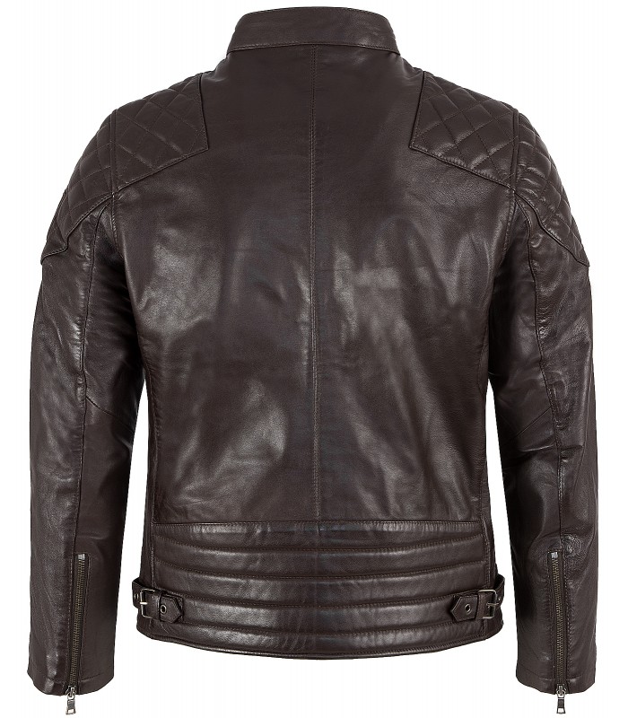 Rock Creek Herren Lederjacke Kragen mit Druckknopfverschluss H-180