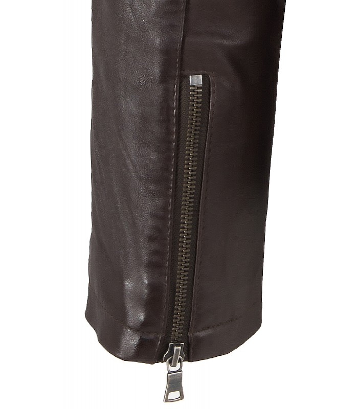 Rock Creek Herren Lederjacke Kragen mit Druckknopfverschluss H-180