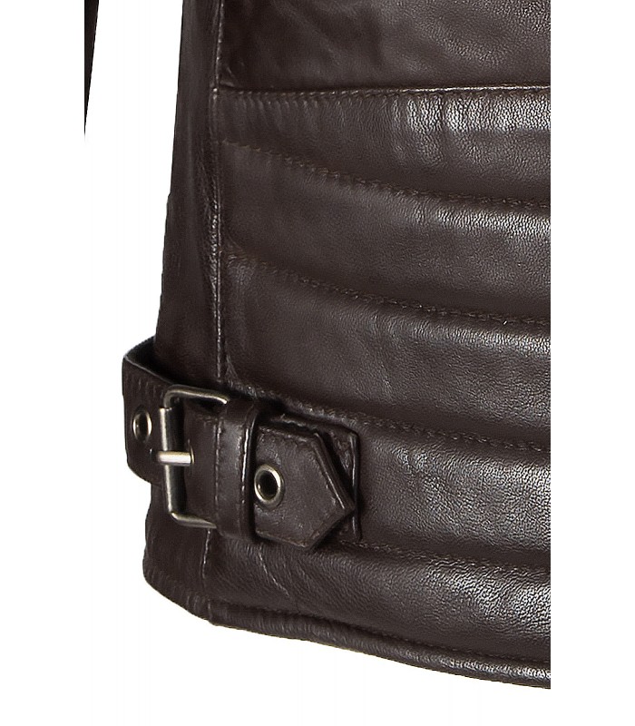 Rock Creek Herren Lederjacke Kragen mit Druckknopfverschluss H-180