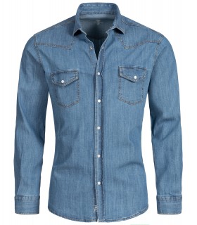 Rock Creek Herren Jeanshemd Hellblau H-199