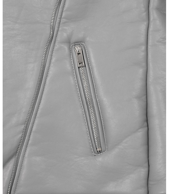 Designer Damen Winterjacke Pilotenjacke Kunstlederjacke warm Teddyfell D-367