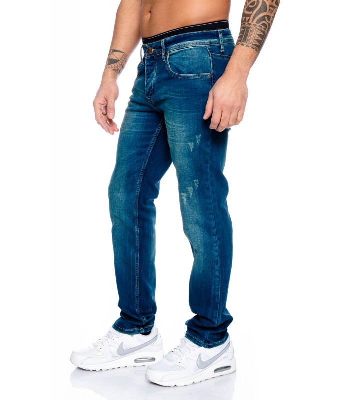 Designer Herren Jeans Hose Raw Gerades Bein Straight-Cut
