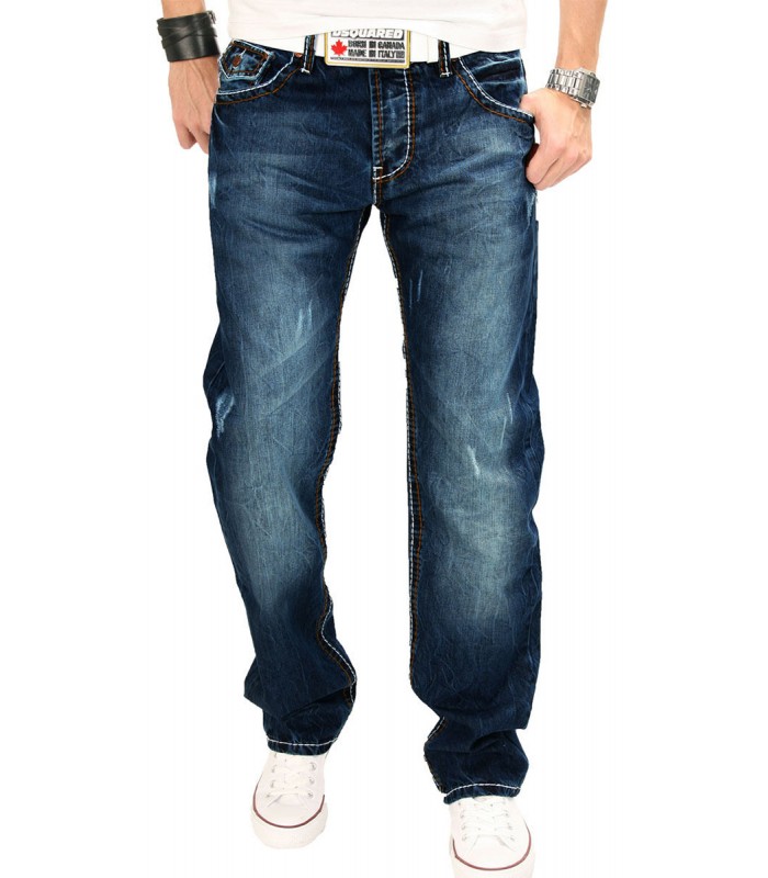 Rock Creek Herren Jeans Comfort Fit Dunkelblau RC-2019
