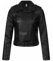 Damen Kunstlederjacke mit Reverskragen D-438