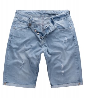 Gelverie Herren Jeansshorts Slim Fit Hellblau G-304