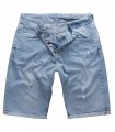 Gelverie Herren Jeansshorts Slim Fit Hellblau G-304