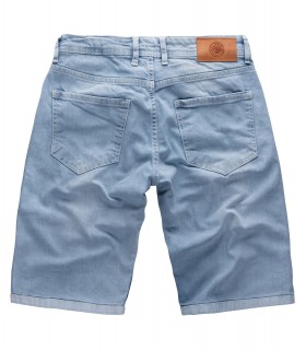 Gelverie Herren Jeansshorts Slim Fit Hellblau G-304