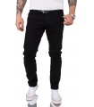 Gelverie Herren Jeans Slim Fit Schwarz G-103
